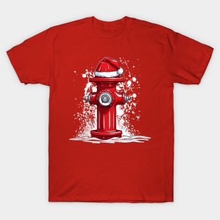 Fire Hydrant Costume a Funny Lazy Christmas Day Ideas Santa's Hat T-Shirt